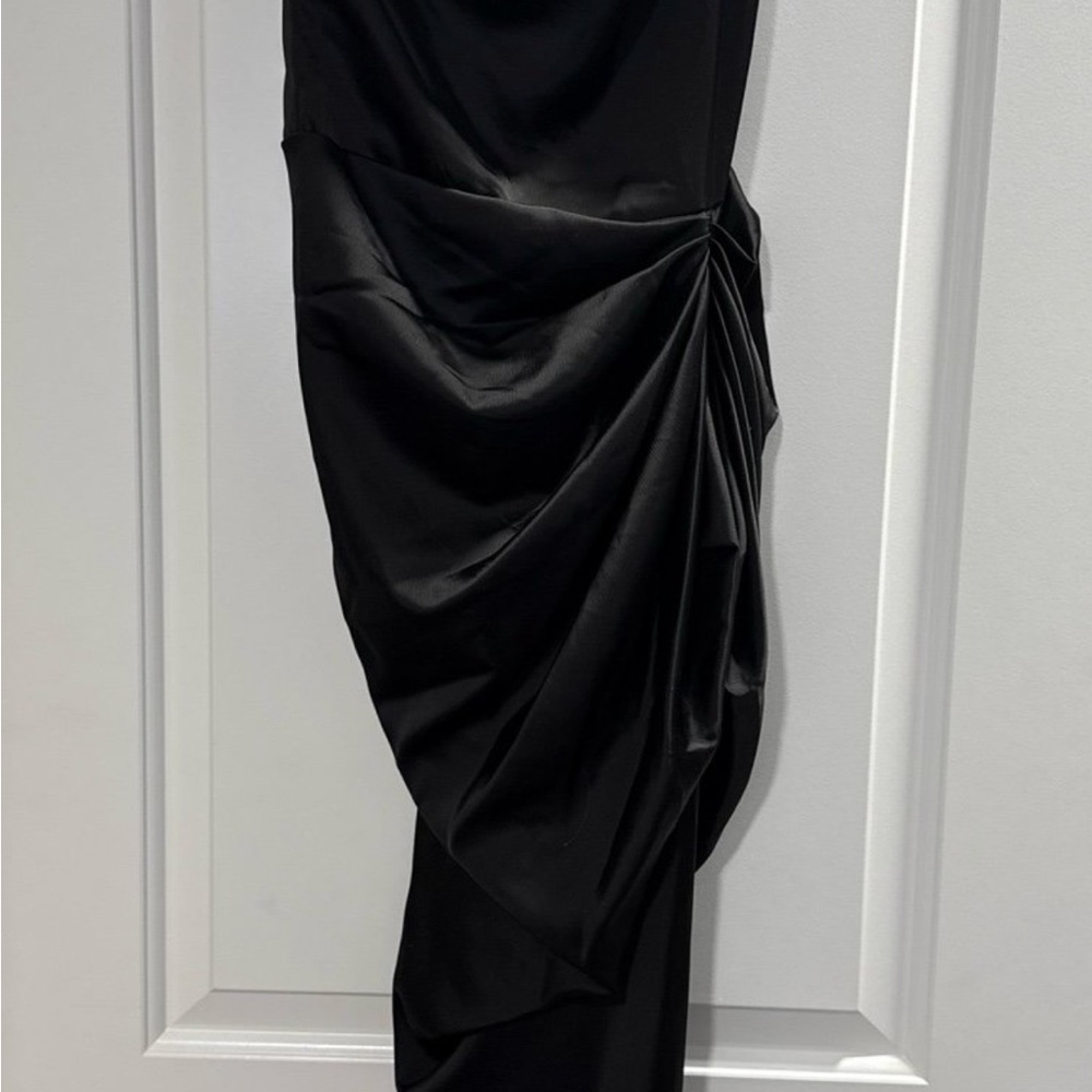 PrettyLittleThing Black Midi Dress